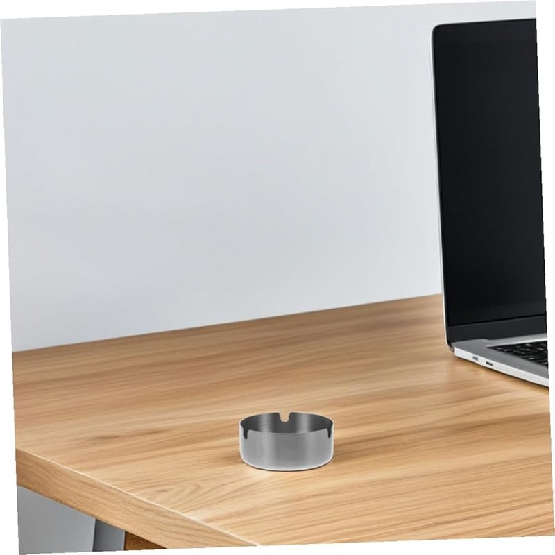Stainless Steel Ashtray Compact Round Ash Holder Portable for Indoor Outdoor Travel - Image 5