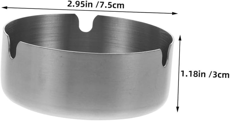 Stainless Steel Ashtray Compact Round Ash Holder Portable for Indoor Outdoor Travel - Image 3