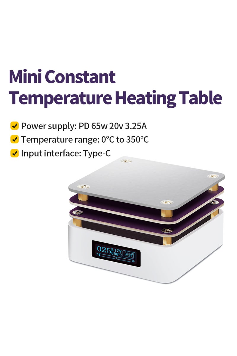 erorex Mini Adjustable Constant Temperature Heating Table Type-C USB Soldering Plate Heating Table Repai... - Image 2