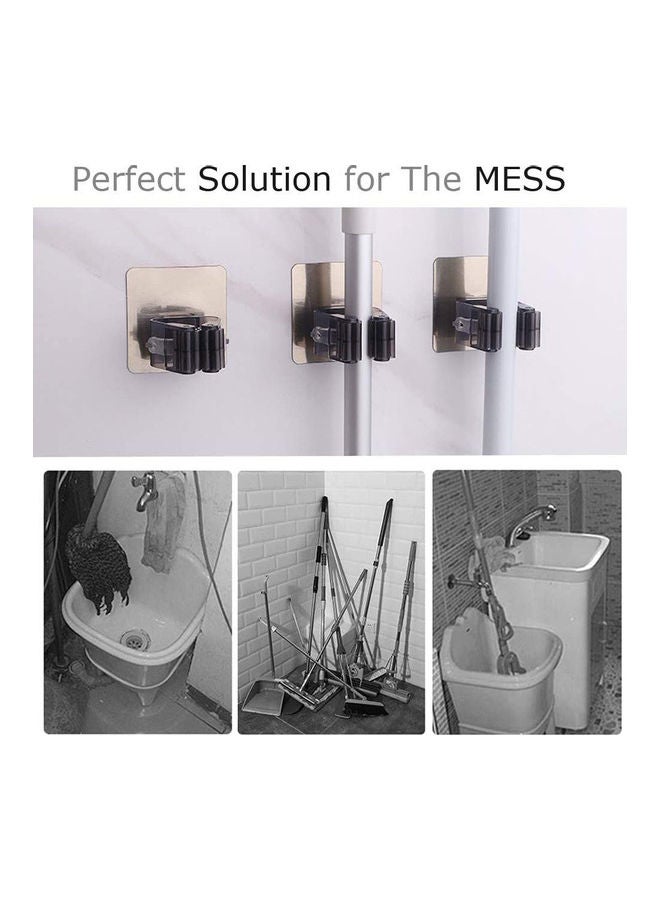 NIBEMINENT 4 Pack Broom Mop Holder Black 110g  - Image 3