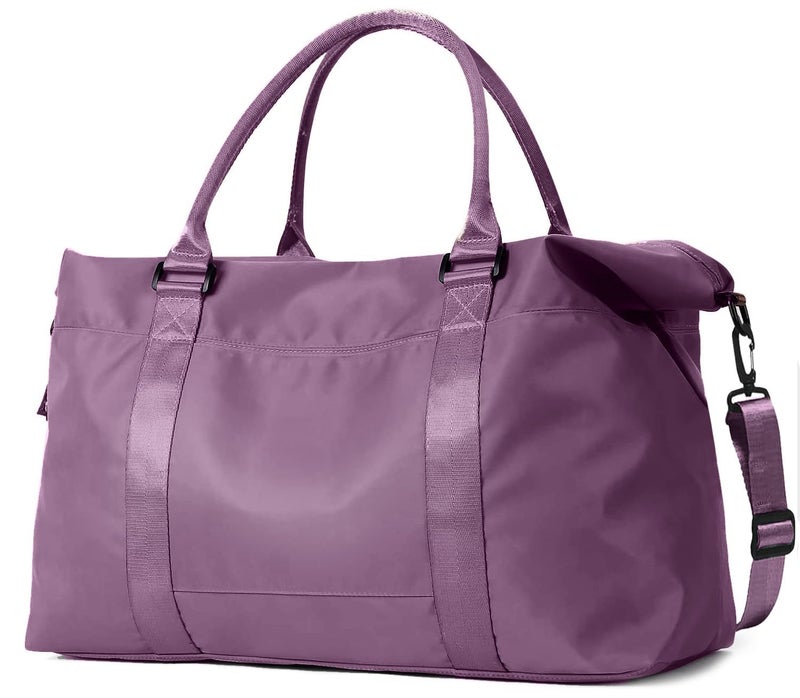 Easyfun Travel Duffle Bag, Weekender Travel Bag Men Small Gym Bag for Women, Hospital Bag for Labor and Delivery, Overnight Bag Luggage Bag with Trolley Sleeve, Airplane Travel Essentials for Flying(Purple) - Image 1