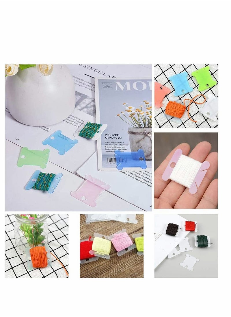 Generic - Plastic Floss Bobbins - 120 Pcs Mixed Color Thread Organizer for Cross Stitch, DIY Sewing & Embroidery Craft Storage - Image 1