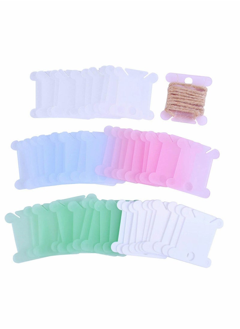 Generic - Plastic Floss Bobbins - 120 Pcs Mixed Color Thread Organizer for Cross Stitch, DIY Sewing & Embroidery Craft Storage - Image 1