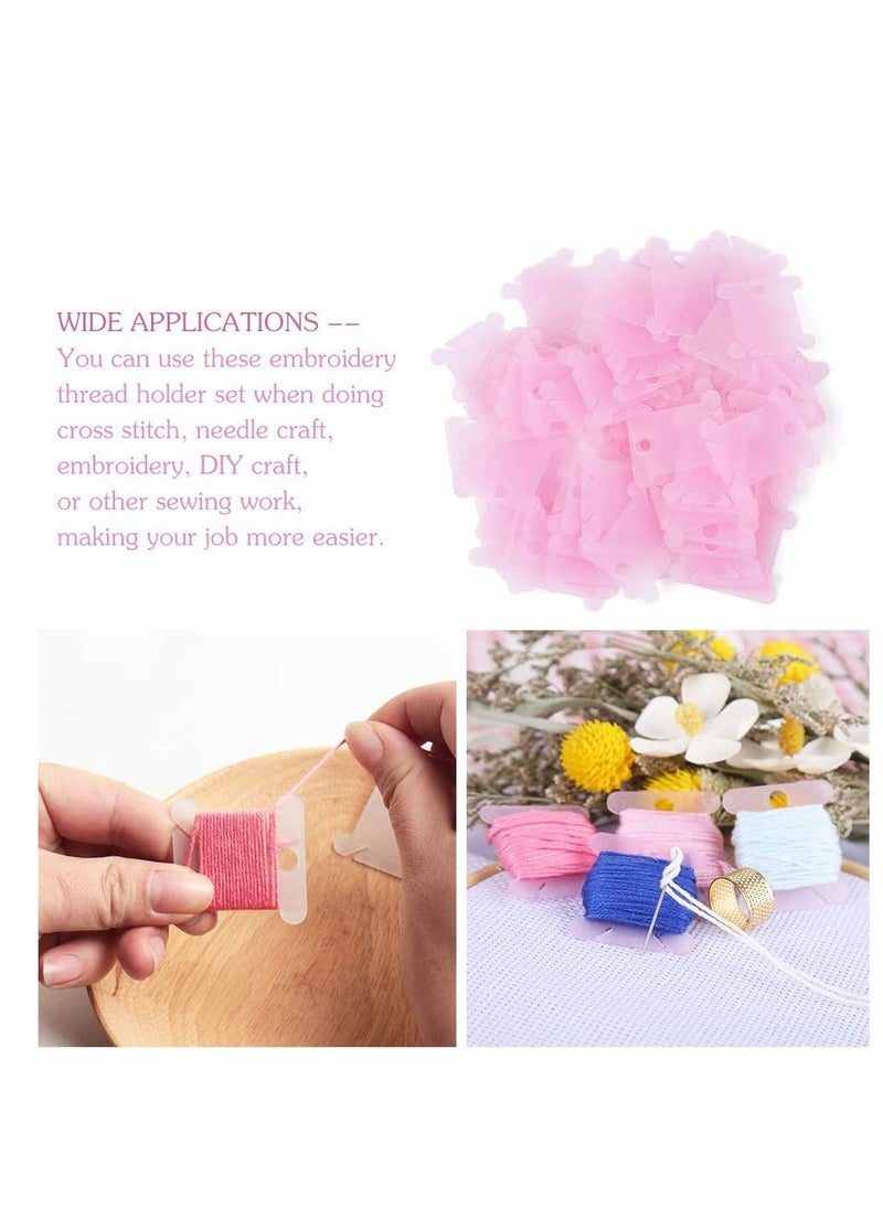 Generic - Plastic Floss Bobbins - 120 Pcs Mixed Color Thread Organizer for Cross Stitch, DIY Sewing & Embroidery Craft Storage - Image 1