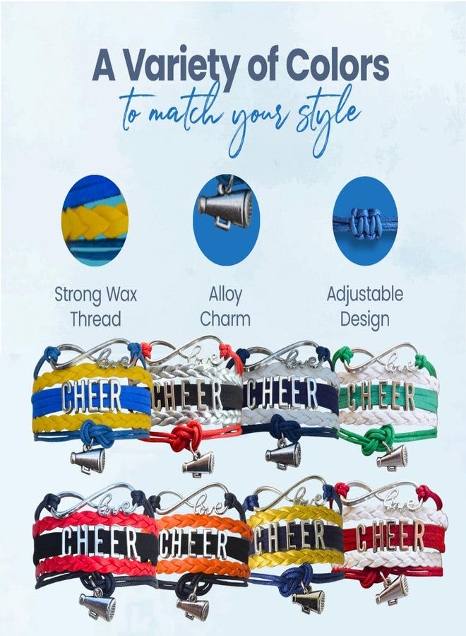 Infinity Collection - Cheer Charm Bracelet - Infinity Love Adjustable Jewelry in Team Colors, Cheer Jewelry and Accessories, Gift for Cheerleaders and Teams - Image 4