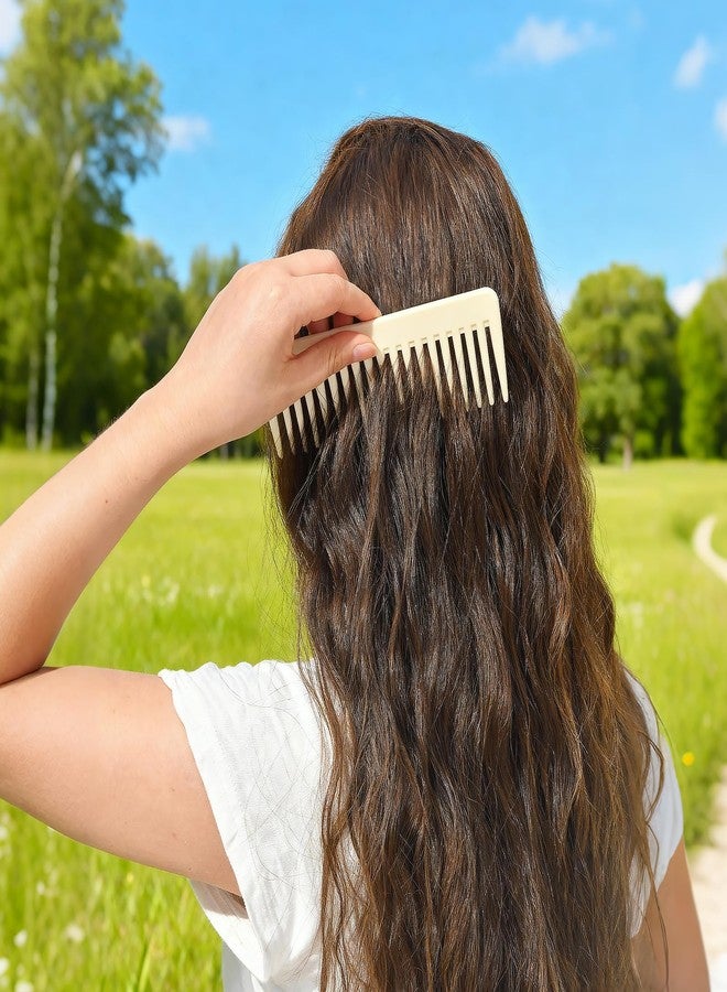 KISMETICS - One large, one small, two-piece Wide Tooth Comb，No Handle Detangler Accessories，Large Hair Detangling Comb for Curly, Straight,Wet Dry Hair（Creamy Beige,Light Gray） - Image 5