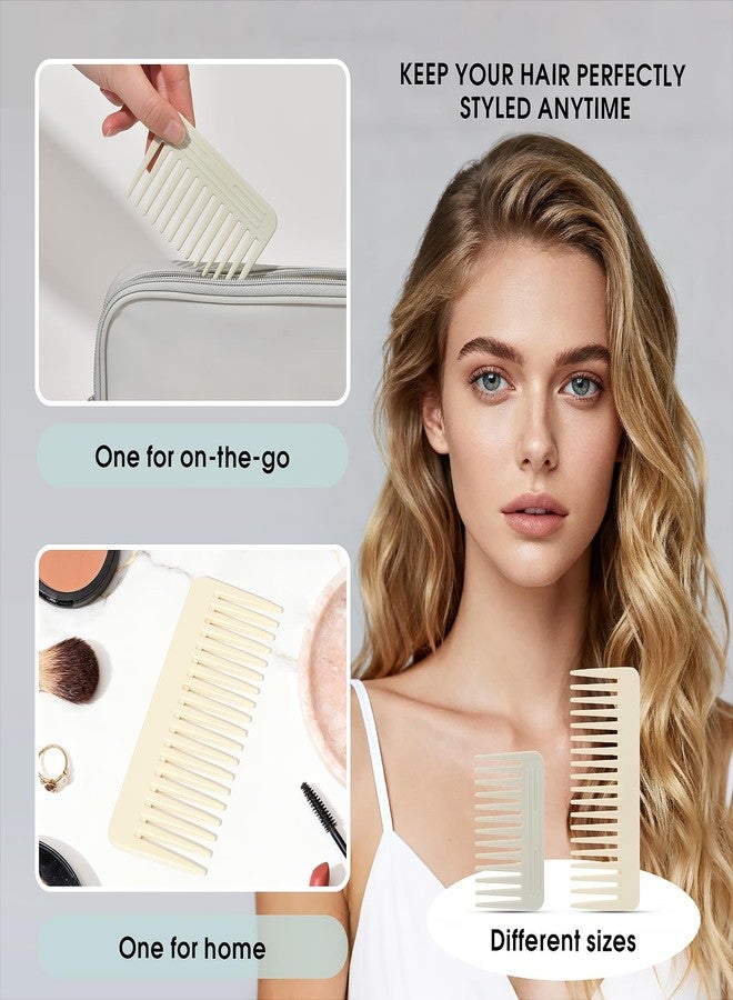 KISMETICS - One large, one small, two-piece Wide Tooth Comb，No Handle Detangler Accessories，Large Hair Detangling Comb for Curly, Straight,Wet Dry Hair（Creamy Beige,Light Gray） - Image 4