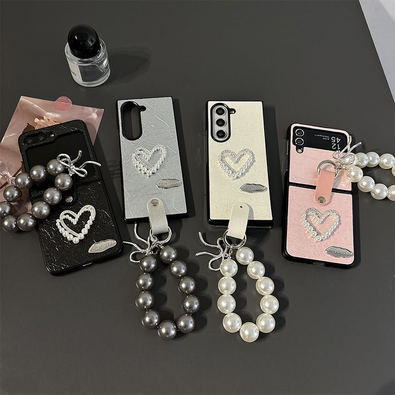 Leather Cover Protective , Texture , for Samsung Galaxy Z Fold 6 , Pink for Daily Carry - Image 4