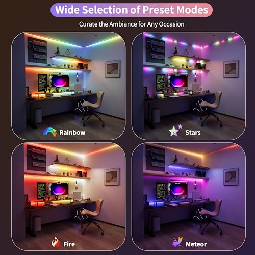 PAUTIX RGB Smart IC COB LED Strip Light Addressable 16.4ft/5m,UL-Listed 24V Color Flowing Strip Light Multicolor Flexible Tape Light Kit with APP Control/Music Mode,for TV,Bedroom,Party DIY Decoration - Image 2
