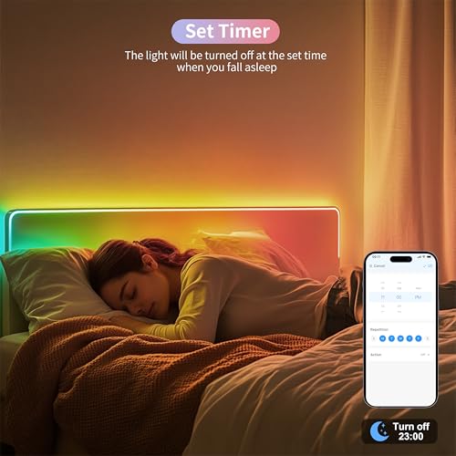 PAUTIX RGB Smart IC COB LED Strip Light Addressable 16.4ft/5m,UL-Listed 24V Color Flowing Strip Light Multicolor Flexible Tape Light Kit with APP Control/Music Mode,for TV,Bedroom,Party DIY Decoration - Image 3