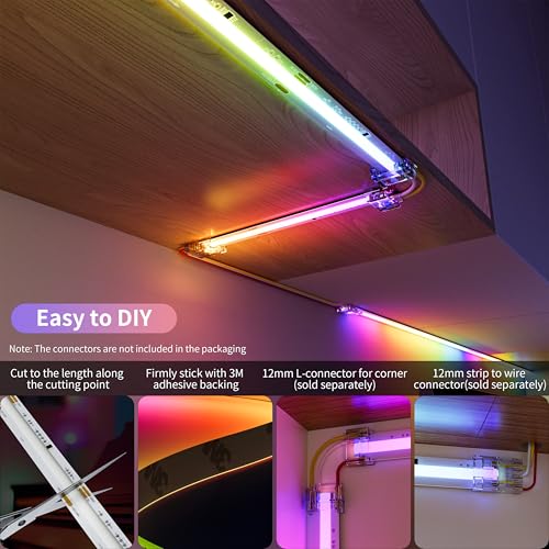 PAUTIX RGB Smart IC COB LED Strip Light Addressable 16.4ft/5m,UL-Listed 24V Color Flowing Strip Light Multicolor Flexible Tape Light Kit with APP Control/Music Mode,for TV,Bedroom,Party DIY Decoration - Image 5