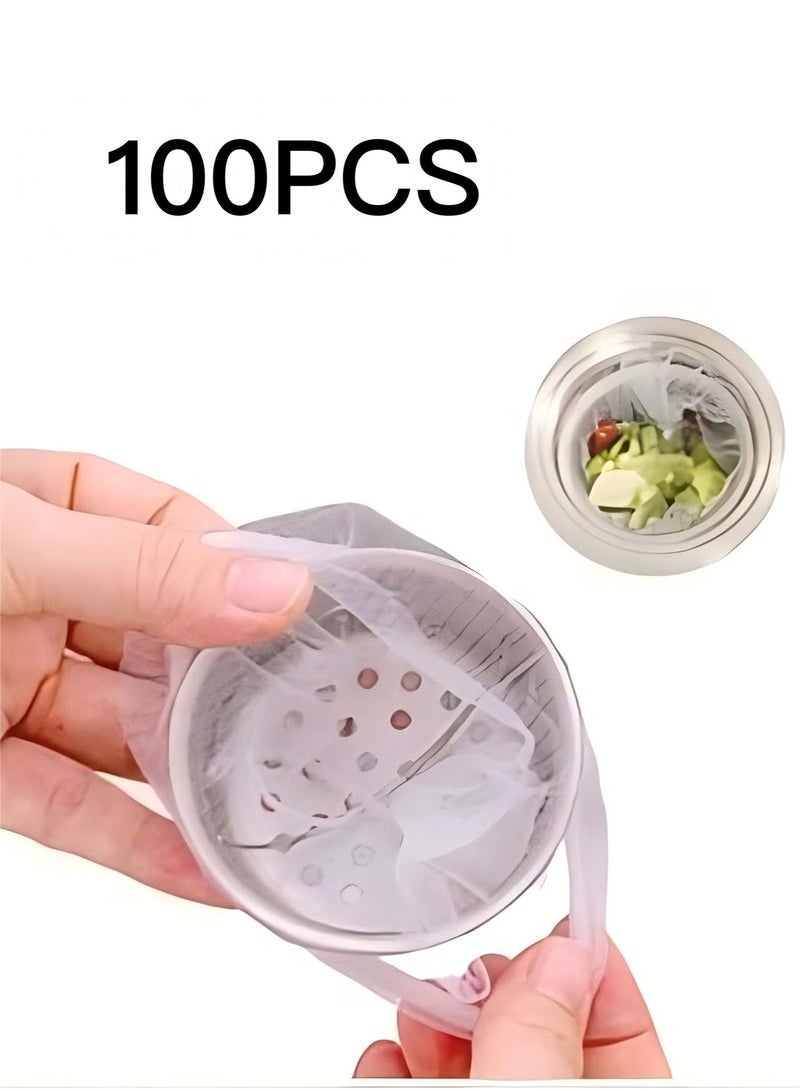 100 Pcs Disposable Kitchen Sink Strainer Mesh Bags, Anti-blocking Drain Garbage Net - Image 1