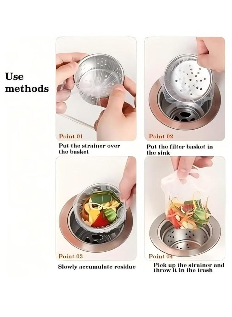 100 Pcs Disposable Kitchen Sink Strainer Mesh Bags, Anti-blocking Drain Garbage Net - Image 3