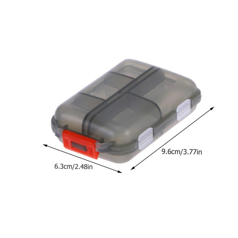 Gray Portable Weekly Pill Organizer 3 Pack Double Layer 10 Compartment Sealed Travel Storage Box - Image 3