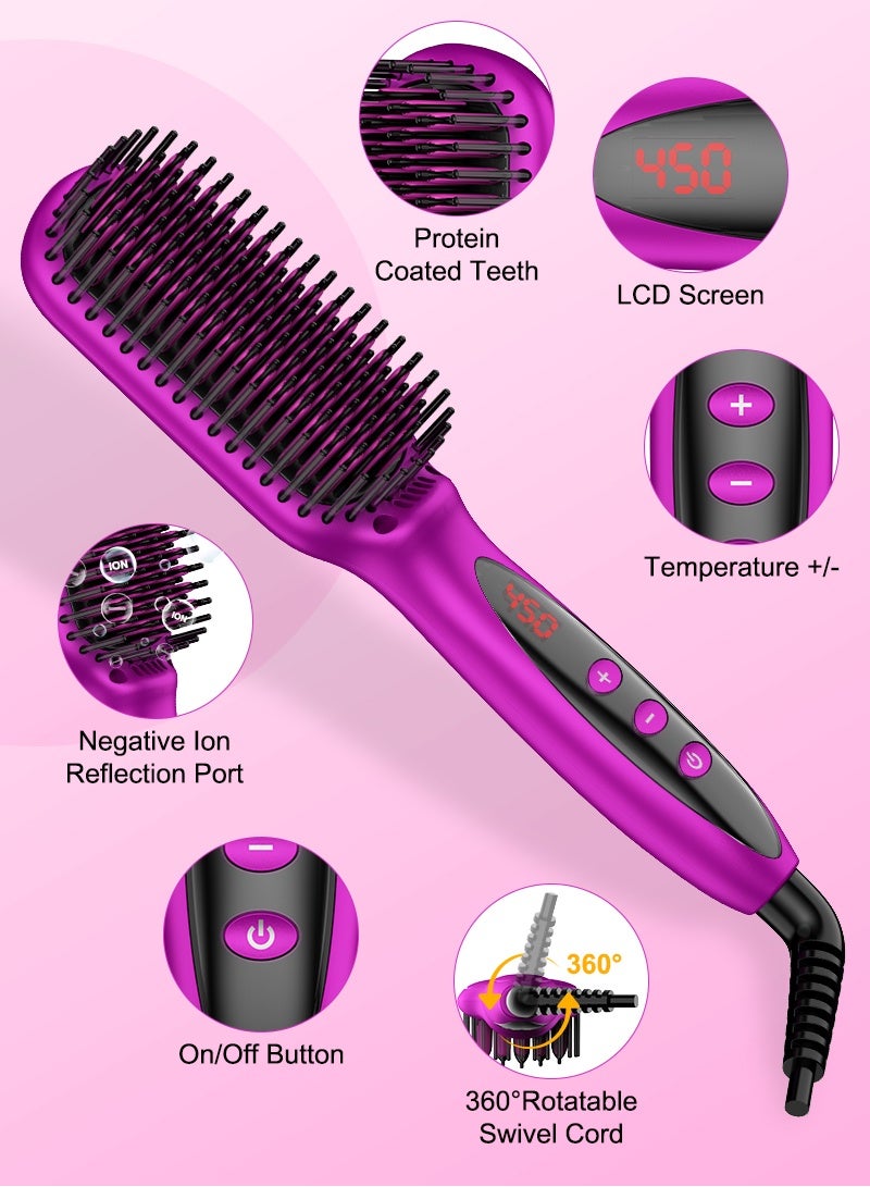 BESTIS Hair Straightening Brush Comb with Fast Heating Ceramic Technology Thermal Beard Comb Brush Electric Hot Straightening Comb - Image 5