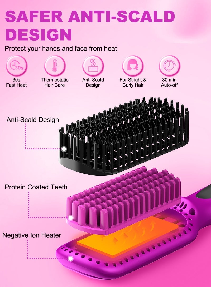 BESTIS Hair Straightening Brush Comb with Fast Heating Ceramic Technology Thermal Beard Comb Brush Electric Hot Straightening Comb - Image 4