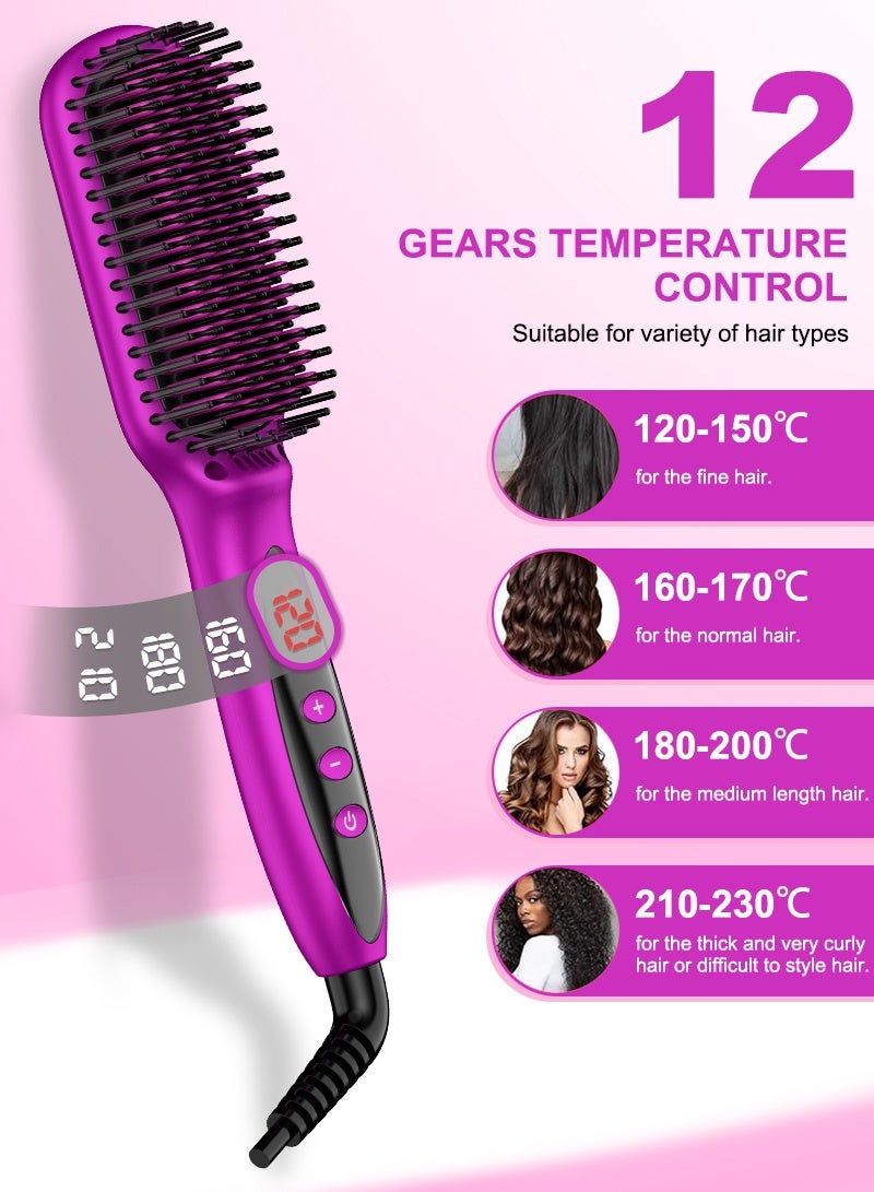 BESTIS Hair Straightening Brush Comb with Fast Heating Ceramic Technology Thermal Beard Comb Brush Electric Hot Straightening Comb - Image 3