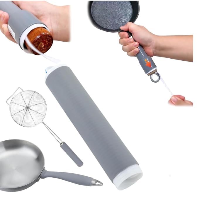 Newvent Newvent® Pot Handle Heat Silicone Cover, Pan Handle Grip Silicone Cover, Heat Insulation Cover for Pans, Cookware Non-Slip Handle Cover (Grey)(Pack of 1)  - Image 3