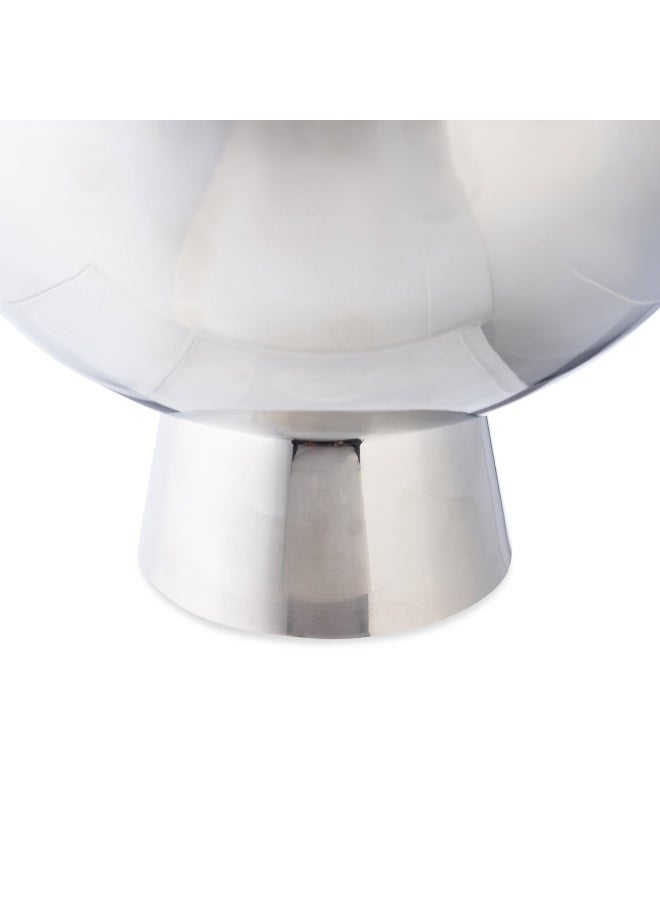 Pan Home وعاء ديكور بيجو الفولاذي 19X19X14 سم - فضي - Image 4