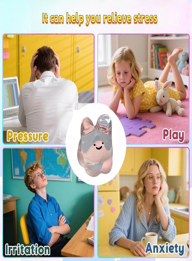 squishy 2Pcs Taba Squishy, Squishy Toy, Clear Rabbit Figure Collectible Squishy with Soft Texture and Fun Shapes Sensory Fidget Toys for Desk and Bag Decoration - Image 5