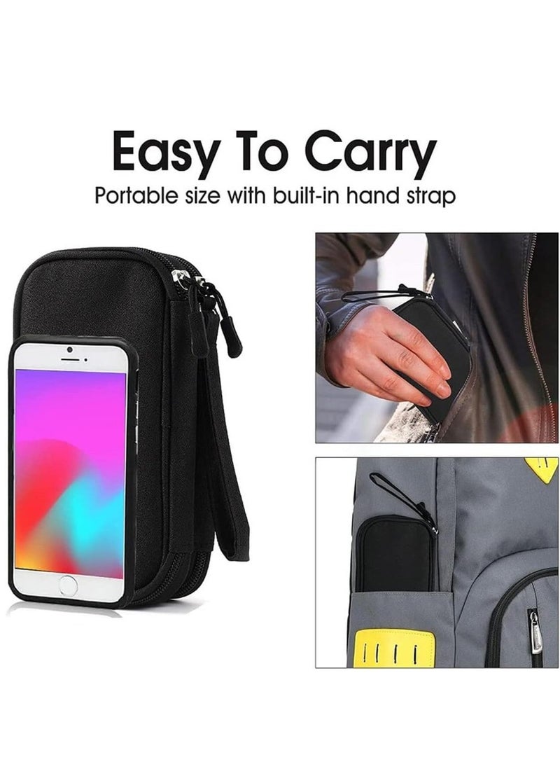 Cable Organizer Bag Portable Tech Travel Pouch With Zipper Multiple Electronic Storage Pockets For Cable Cord Charger Phone Earphone SD Card Blue - Image 2