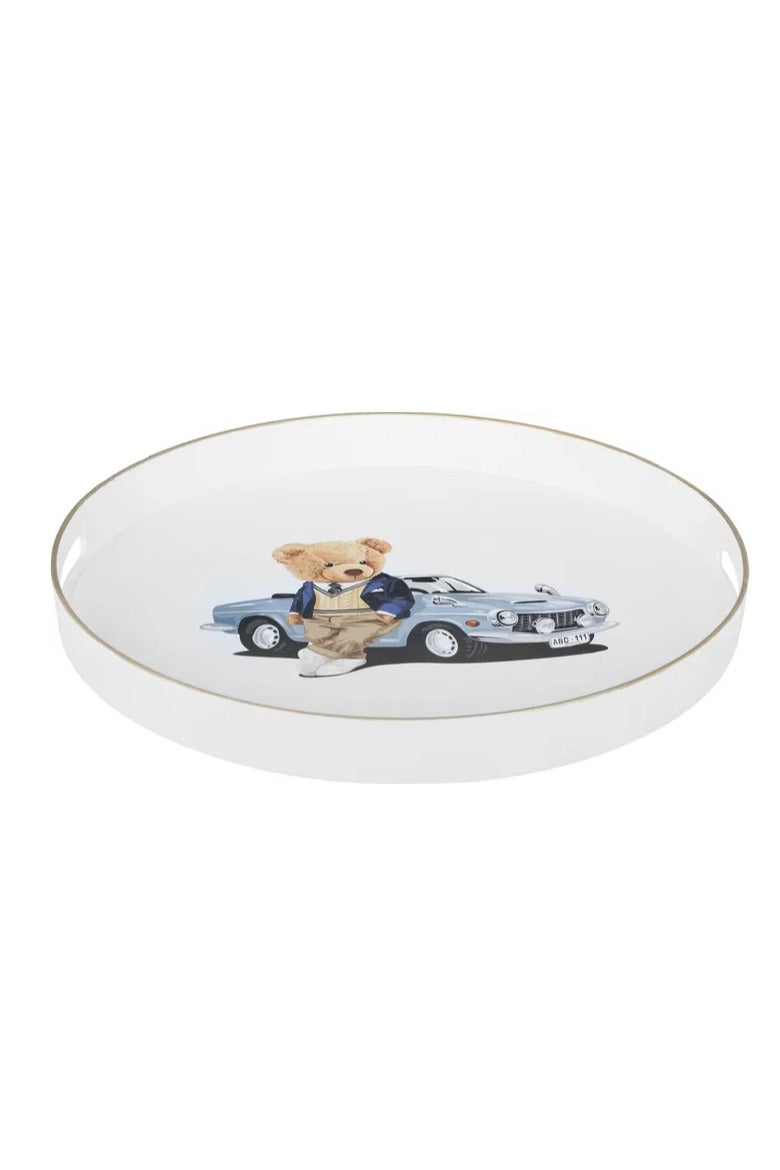 Alsaif Gallery AlSaif Gallery Plastic Serving Tray, 42 cm, Round - White - Image 1