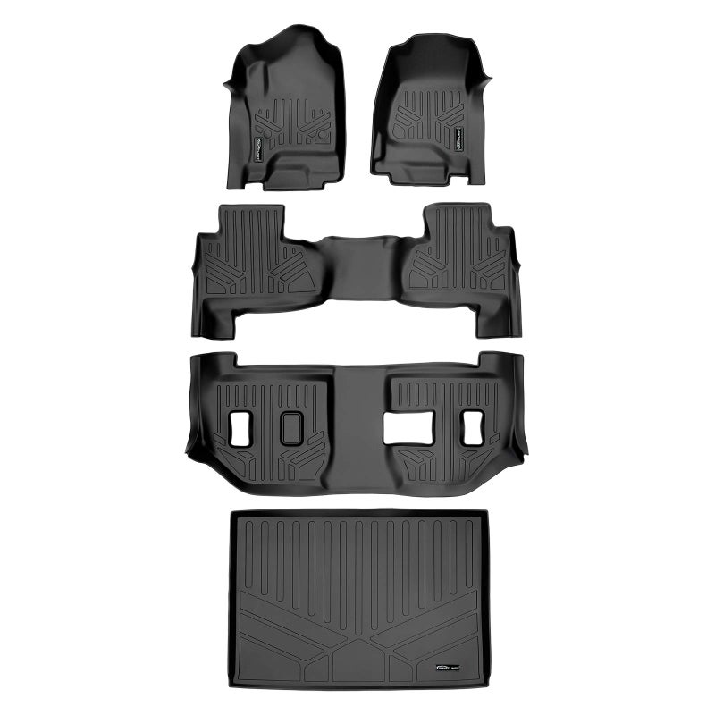 MAXLINER Floor Mats 3 Rows and Cargo Liner Behind 3rd Row Set Compatible with 20152020 Chevrolet Suburban