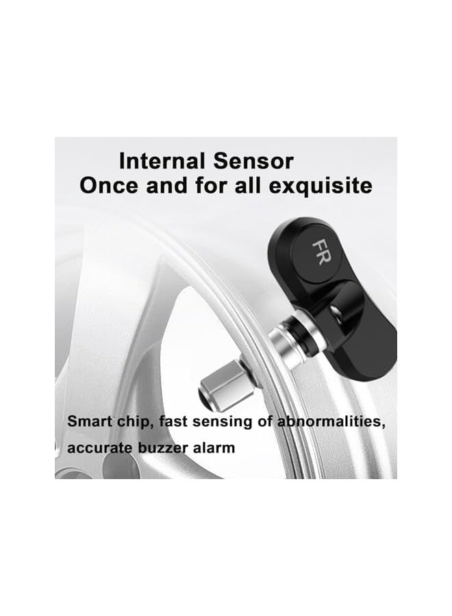 Tire Pressure Monitoring System Tire Pressure Sensor TPMS Sensor TPMS Sensors Set of 4,Solar Charging Auto Alarm System 360° Rotatable Tire Pressure Monitoring Tyre Pressure (Internal Sensor） - Image 2