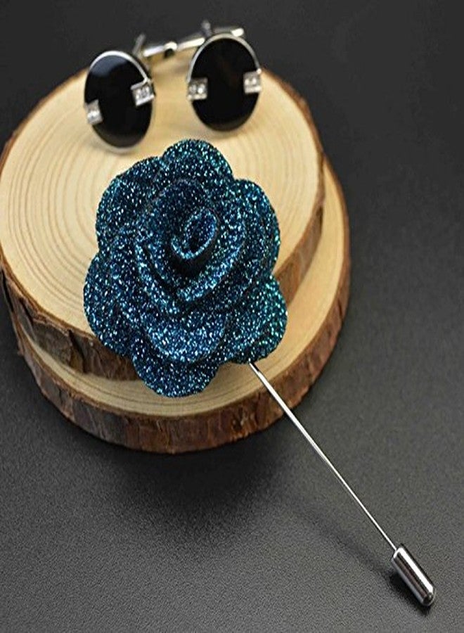 DEEPERFETTO Handmade Rose Flower Lapel PIN Boutonniere Brooch for Men - Image 3