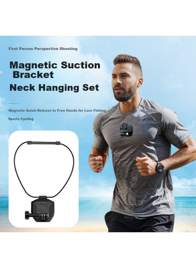 Reygeak Magnetic Mount For Dji Gopro 13 Action Camera, Compatible With Action 4, 5 Pro, Ace Pro 2, Quick Release Neck Strap Chest Mount Base Accessory For First Person View - Image 1