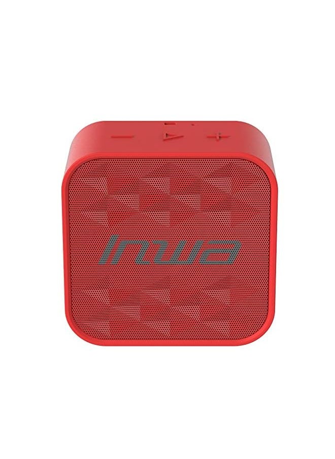 INWA - Wireless Bluetooth Speaker Mini Sound Blaster Portable Outdoor IPX7 Waterproof Stereo Music Support TF Card/AUX Built-in Mic (Red) - Image 1