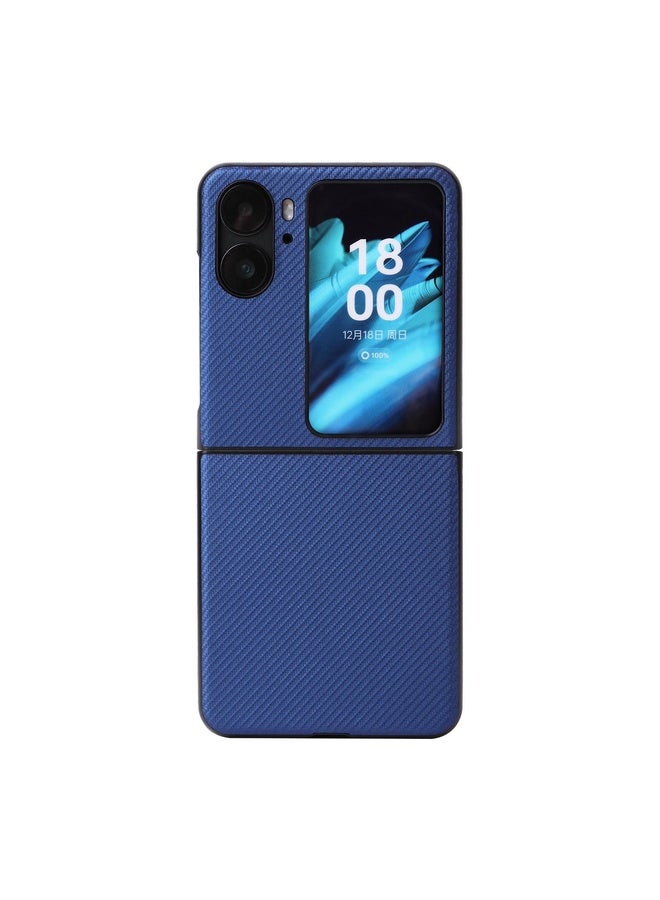 HuHa Case Cover For OPPO Find N2 Flip Carbon Fiber Texture Leather Phone Case(Blue) - Image 2