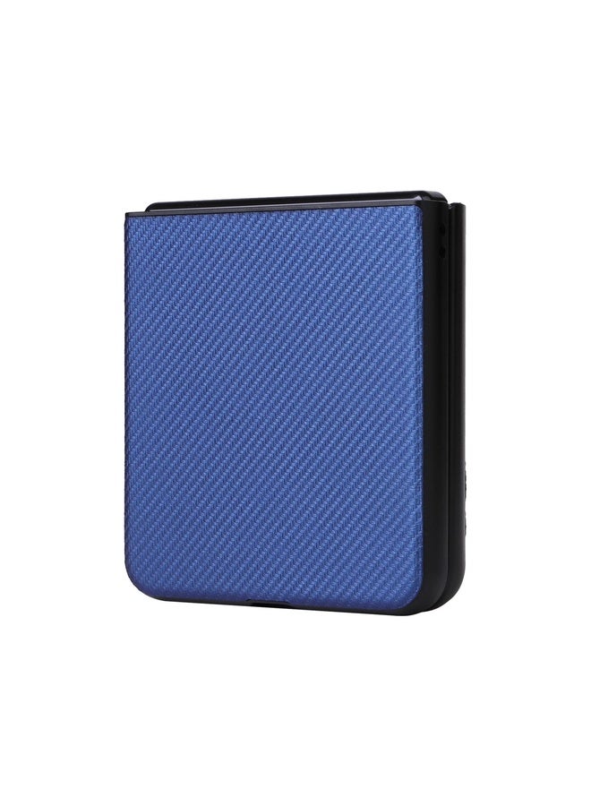 HuHa Case Cover For OPPO Find N2 Flip Carbon Fiber Texture Leather Phone Case(Blue) - Image 4
