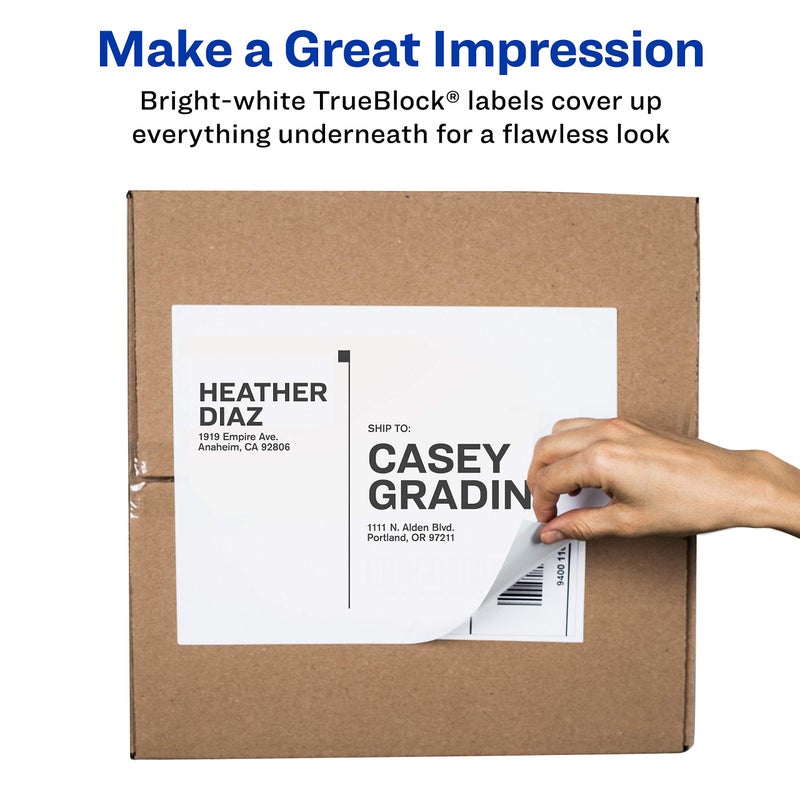 Avery White Full-Sheet Labels for Inkjet Printers with TrueBlock Technology, 8 1/2 Inch x 11 Inch, Pack of 25 (8165) - Image 2