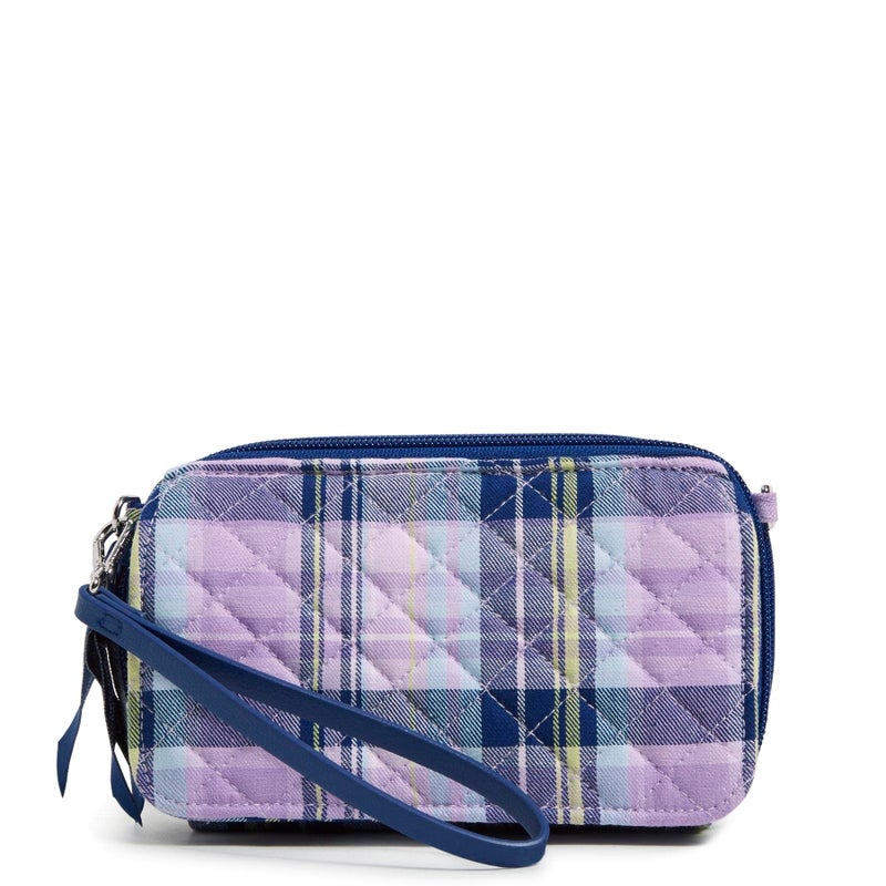 Vera Bradley Women's Cotton All in One Crossbody Purse With RFID Protection, Amethyst Plaid - Recycled Cotton, One Size - Image 1