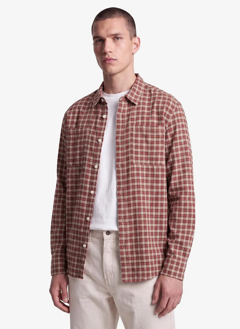 كوتون Long Sleeve Checked Shirt