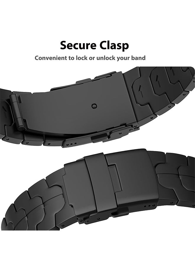 إس كولور سوار سامسونج جالاكسي ووتش 8 المعدني: متوافق مع موديلات 44مم/40مم و 8 كلاسيك 46مم، مصنوع من الفولاذ المقاوم للصدأ ومقاوم للخدوش - للرجال والنساء (أسود) - Image 5
