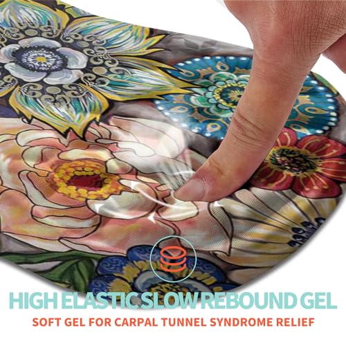 Kuosgm Ergonomic Mouse Pad Wrist Support with Memory Foam Massage Bulge, Carpal Tunnel Pain Relief Mousepad Wrist Rest for Mouse(12x8 inch, Blooming) - Image 2