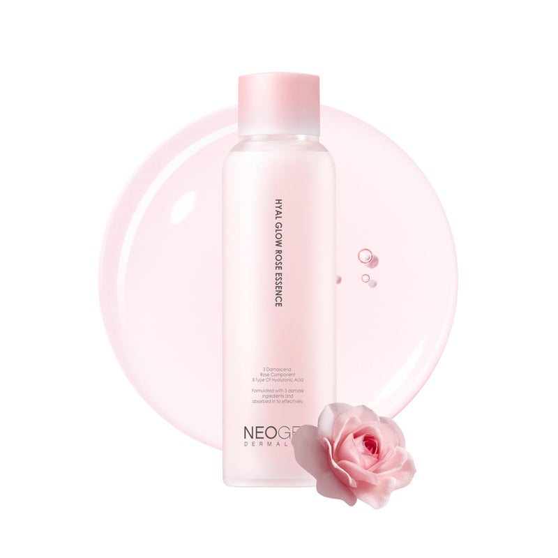DERMALOGY by NEOGENLAB DERMALOGY by Neogen Hyal Glow Rose Essence - Hydrating Essence with 74% of Damask Rose Water & Flower Oil & Extract 160ml / 5.41 oz - Image 1