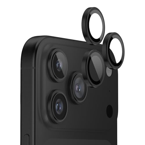 FLOLAB NanoArmour for iPhone 17 Pro MaxiPhone 17 Pro Camera Lens Protector AntiReflective Durable Tempered Glass with Aluminum Ring TruColors Ultra Clear Easy Install Black - Image 1