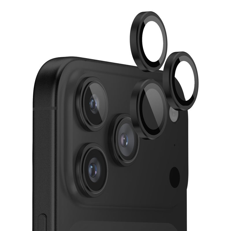 FLOLAB NanoArmour for iPhone 17 Pro MaxiPhone 17 Pro Camera Lens Protector AntiReflective Durable Tempered Glass with Aluminum Ring TruColors Ultra Clear Easy Install Black - Image 2