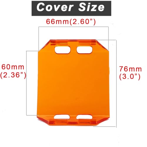 VKBYNG 2PCS 4 Inch Led Pods Light Covers Off Road Lights Cover Light Bar Lens Cover Protective Dustproof Covers for ATV UTV SUV Truck 4" LED Work Lights Fog Lights Driving Lampshade(2PCS Amber Covers) - Image 2