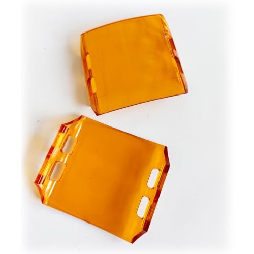 VKBYNG 2PCS 4 Inch Led Pods Light Covers Off Road Lights Cover Light Bar Lens Cover Protective Dustproof Covers for ATV UTV SUV Truck 4" LED Work Lights Fog Lights Driving Lampshade(2PCS Amber Covers) - Image 4
