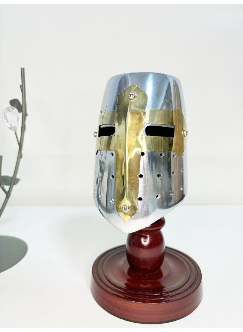 Rustic Charm Medieval Crusader Helmet Mini - Image 3