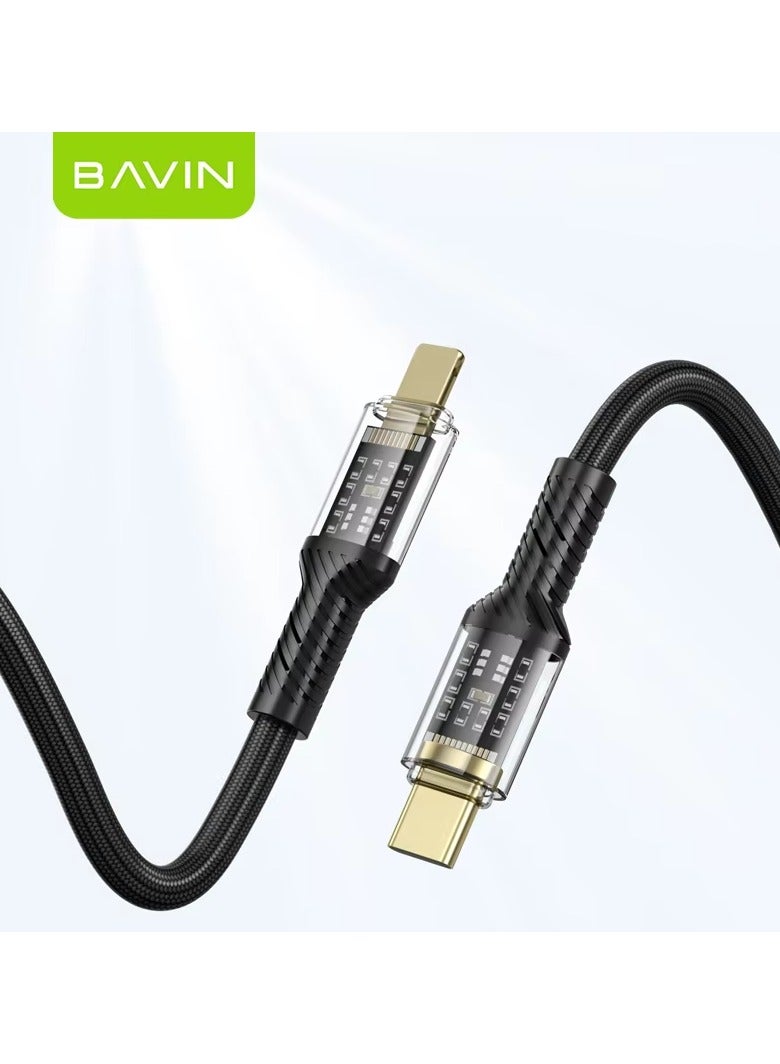 Bavin CB275 Power 12W Fast Charging Data Cable Smart Chip & Durable Braided Cable For Usb To Ios120 Cm Black - Image 5