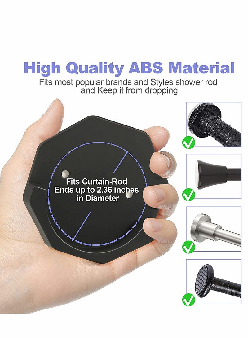 Shower Curtain Rod Holder 2PCS Adhesive Shower Rod Wall Mount Holder for Wall/Bathroom No Drilling Stick On Black (Shower Curtain Rod Not Included)  - Image 4