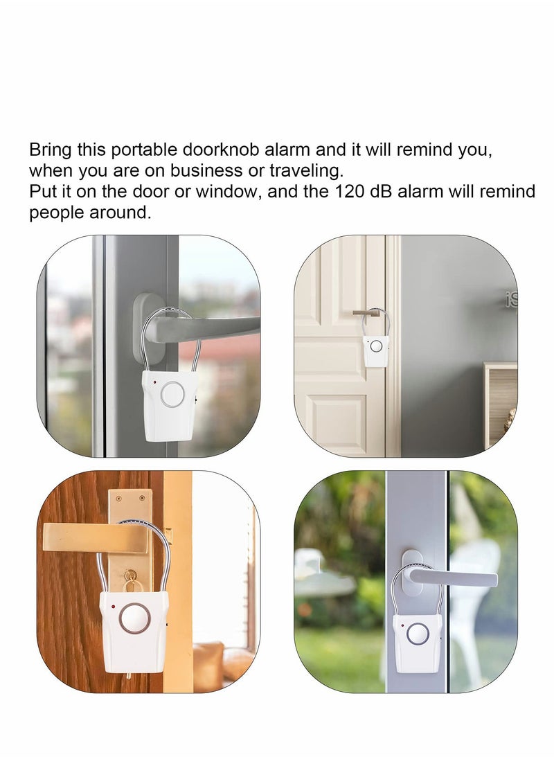 Excefore Door Handle Alarm Window Sensor with 120db Audible up to 500 Ft (150M) Touching Vibration Triggered Security for Travel Hotel Apartment Home  - Image 2
