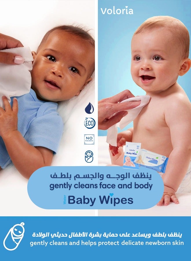 فولوريا مناديل مبللة للأطفال، مغلفة بشكل فردي ، 50 قطعة ، 99.9% ماء نقي وخلاصة الألوفيرا ، آمنة للبشرة الحساسة - Image 4