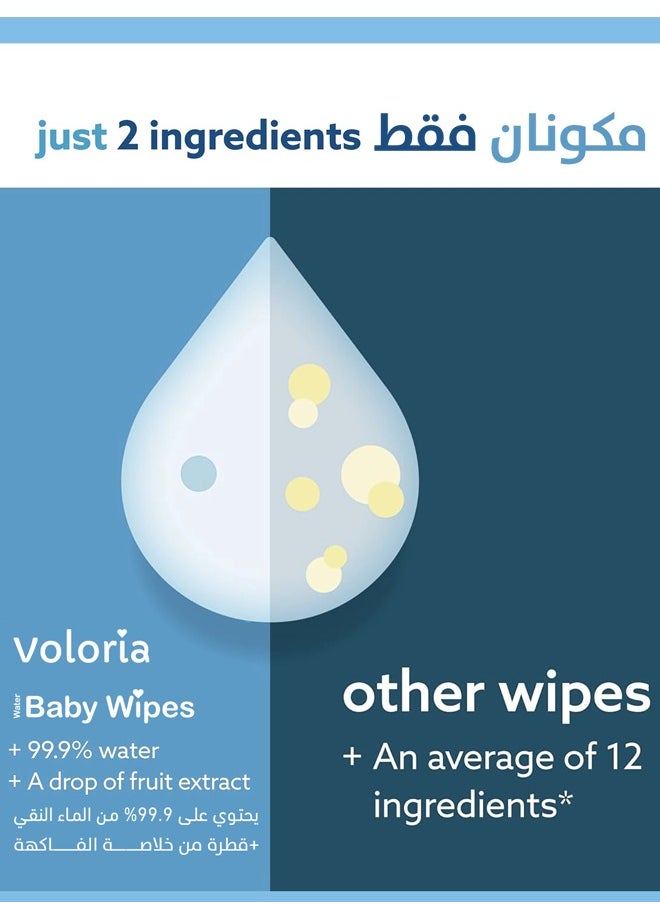 Voloria Baby Wet Wipes, Individually Wrapped, 50 Pieces, 99.9% Pure Water and Aloe Vera Extract, Safe for Sensitive Skin  - Image 4