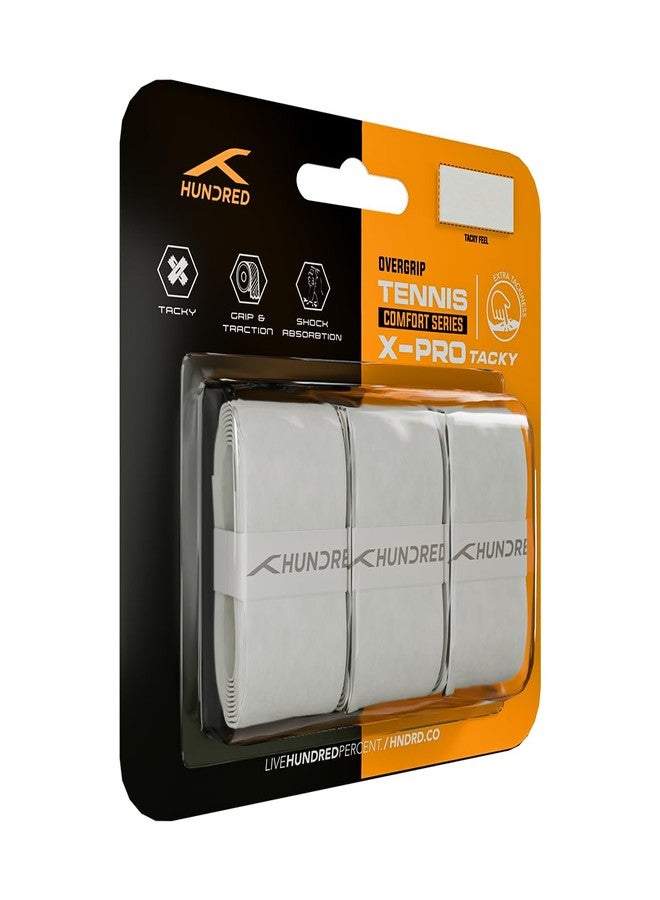 HUNDRED HNDRD X-Pro Tacky Tennis Overgrip | Sticky Grip Feel | Enhanced Control & Comfort | Lightweight PU | Pack of 3 - Image 3